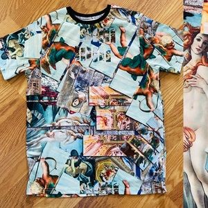 FRESH PRINTS NWT Botticelli WEARABLE ART Print Short Sleeve SHIRT Size Medium